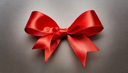 red ribbon bow on background cutout