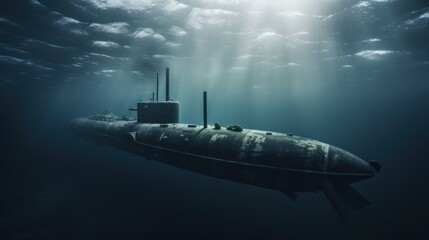 submarine in arctic waters