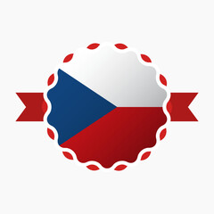 Creative Czech Republic Flag Emblem Badge