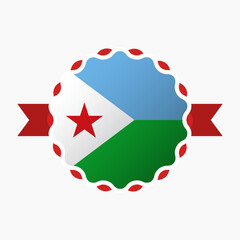 Creative Djibouti Flag Emblem Badge