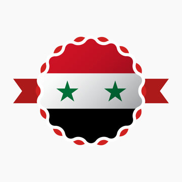 recommend clip art: Creative Syria Flag Emblem Badge