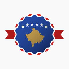 Creative Kosovo Flag Emblem Badge
