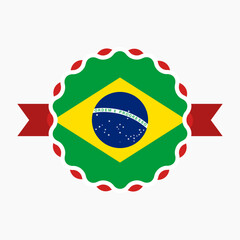 Creative Brazil Flag Emblem Badge