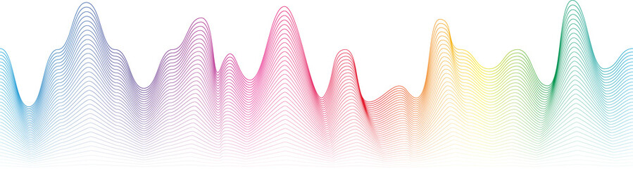 rainbow gradient wave element on transparent background for web design, social, or print projects.