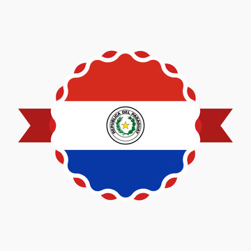 recommend clip art: Creative Paraguay Flag Emblem Badge