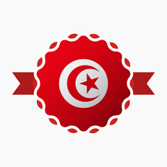 Obraz premium Creative Tunisia Flag Emblem Badge
