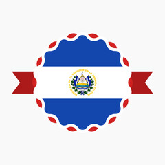 Creative El Salvador Flag Emblem Badge