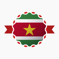 Creative Suriname Flag Emblem Badge