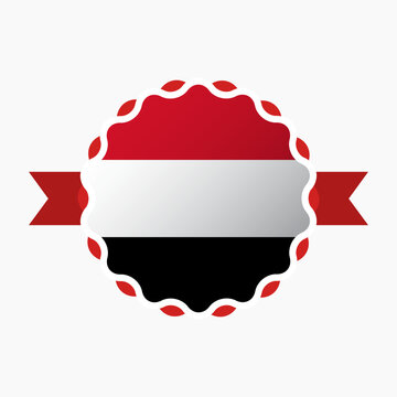 recommend clip art: Creative Yemen Flag Emblem Badge