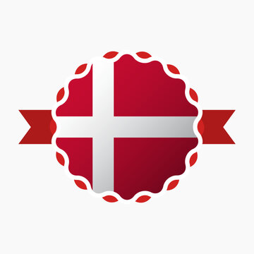 recommend clip art: Creative Denmark Flag Emblem Badge