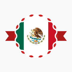 Creative Mexico Flag Emblem Badge