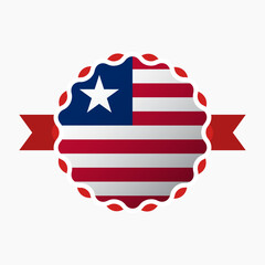 Creative Liberia Flag Emblem Badge