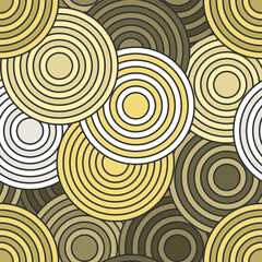 Fototapeta na wymiar Seamless pattern with chaotically located concentric circles. Vector illustration