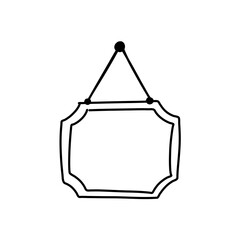 Hand drawing a sign on the door