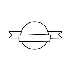 Hand drawn bullet journal elements. Ribbon or banner 