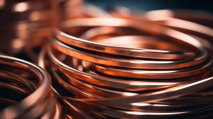 Foto op Plexiglas copper coils close-up photo © Terablete