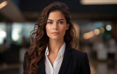 Naklejka premium A young attractive office going lady in a suit