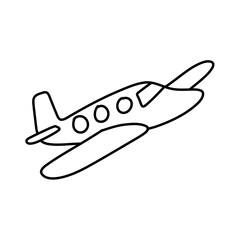 hand drawn airplane . line drawing. vector illustration.