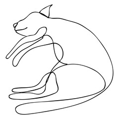 cat simple vector sketch single one or continuous line © jassmerah
