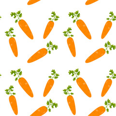 Seamless pattern with carrots, flat style, cartoon 