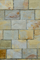 New colorful stone wall closeup