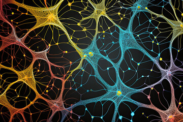 Abstract background neuron within the nervous system. Concepts of neurology, neuroscience, and the complex communication pathways of the brain. For educational materials, medical publications, mental 