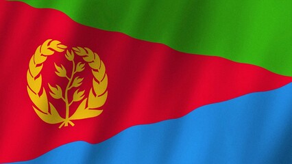 Eritrea flag waving in the wind. Flag of Eritrea images