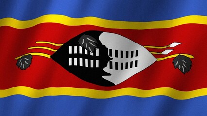Eswatini flag waving in the wind. Flag of Eswatini images