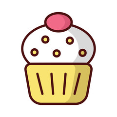 Muffins icon isolate white background vector stock illustration.