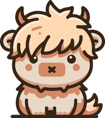 Cute brown highland cow