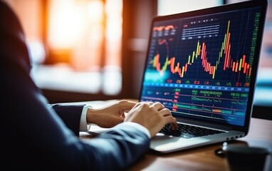 Business people analyze financial data chart trading forex, investing in stock markets, funds and digital assets. Business finance background