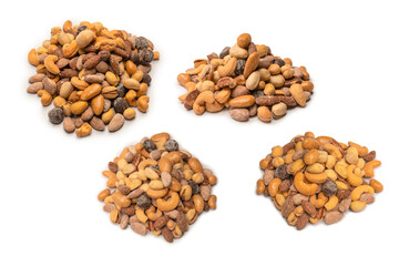  A group of almonds, pistachios, walnuts, macadamia, cashews.