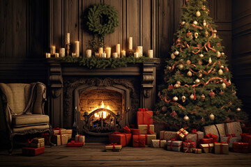 abstract christmas interior background	