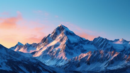 High Alpes Mountains with snow landscape at sunset, Mountain peak, wallpaper