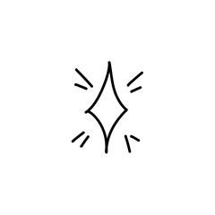 Line star glitter shine of doodle. Star shine glow, spark glitter, sparkle light vector illustration. 