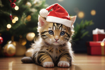 Fototapeta na wymiar The Cat of Christmas 