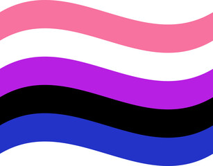 Genderfluid pride flag in shape. LGBT pride flag in shape.