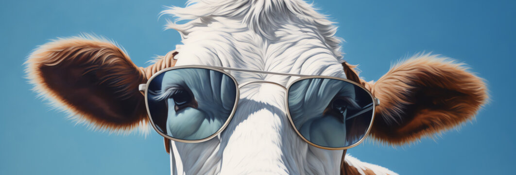 cow with sunglasses, AI generated
