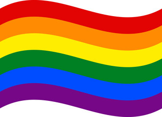 Gay Pride Flag in shape. Traditional symbol for the entire LGBTQ community and gay men