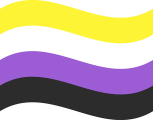 Non Binary pride flag in shape. LGBTQ symbol in shape