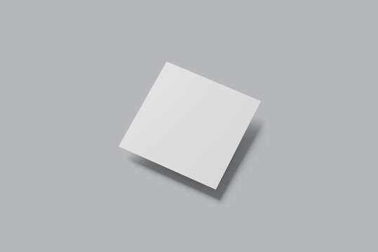 Square Business Card Mockup Blank With Shadow