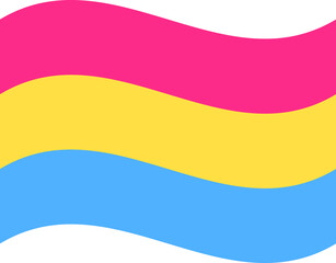 Pansexual pride flag in shape. LGBT flag in shape