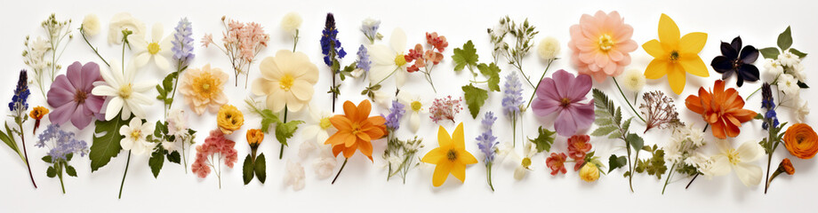 Floral Spectrum: Assorted Flowers Arrangement - obrazy, fototapety, plakaty