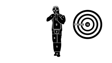 Target with terrorist for shooting range,  target visualization - obrazy, fototapety, plakaty