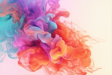 Fototapeta premium Colorful liquid explosion underwater.Abstract backdrop with color splashes. Underwater explosion paint.Background
