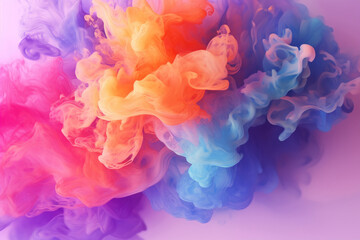 Obraz premium Colorful liquid explosion underwater.Abstract backdrop with color splashes. Underwater explosion paint.Background