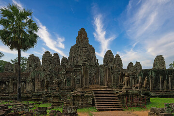 The Bayon, main Khmer temple in the ancient city of Angkor Thom, Cambodia