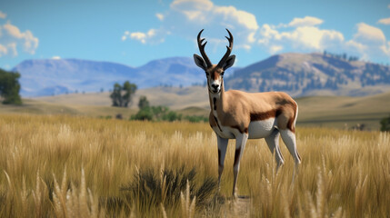 Pronghorn (Antilocapra american) Curious. generative ai