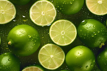 lime slices on black