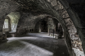 Fototapeta na wymiar Cellar of Lochleven Castle near Kinross.